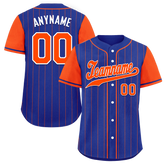 Custom Blue Orange Stripe Fashion Personalized Authentic Baseball Jersey BSBJ01-D017250